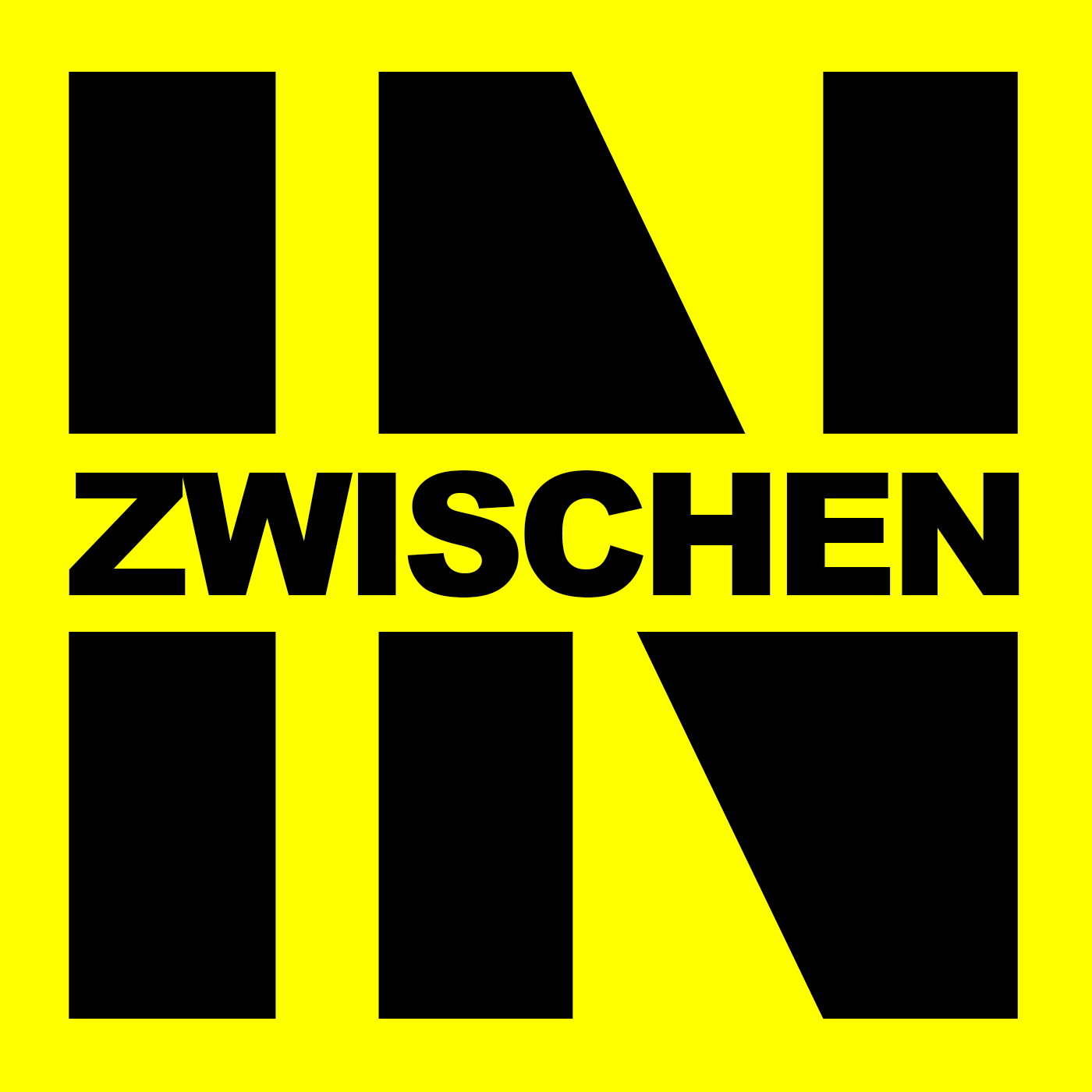 schwarz-gelbes Logo, groß in, kleiner zwischen