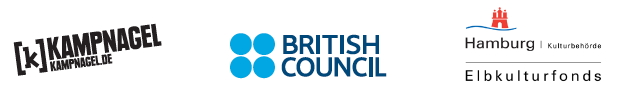 Logos Förderer: Kampnagel, British Council, Elbkulturfonds