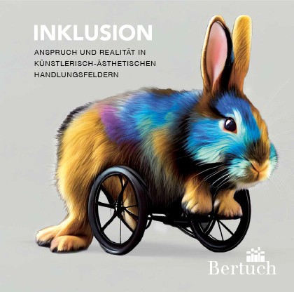 Hase mit Vorderpfoten auf Rollen. Er schimmert bläulich.